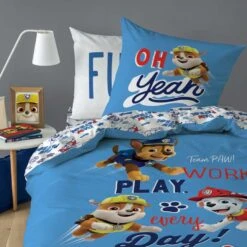 PAW Patrol Dekbedovertrek Team PAW - Eenpersoons - 140 X 200 Cm - Katoen -Kwaliteit Geselecteerde Dekbedovertrekkenwinkel 1000006932 0102