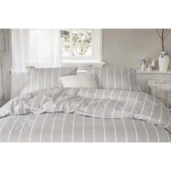 Walra - Dekbedovertrek Preppy Pinstripe - 240x220 Cm - Grijs -Kwaliteit Geselecteerde Dekbedovertrekkenwinkel 1000012876 0103