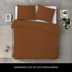 Byrklund - Dekbedovertrek Sleep Softly - 200x220 Cm - Cognac -Kwaliteit Geselecteerde Dekbedovertrekkenwinkel 1000012946 0101