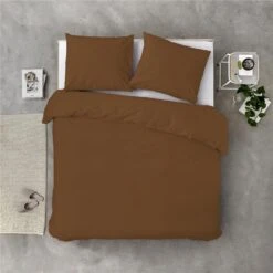 Byrklund - Dekbedovertrek Sleep Softly - 140x220 Cm - Cognac -Kwaliteit Geselecteerde Dekbedovertrekkenwinkel 1000012948 0102