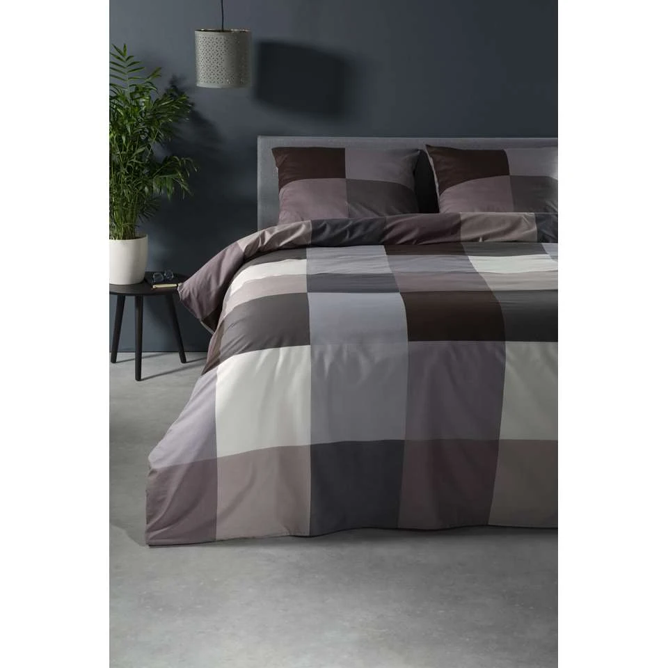 Ten Cate Katoenen Lits Jumeaux Dekbedovertrek - 240x200/220 - Block Antraciet 5 Ten Cate Katoenen Lits Jumeaux Dekbedovertrek - 240x200/220 - Block Antraciet - Afbeelding 3