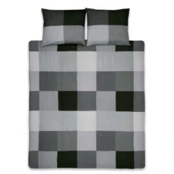 Ten Cate Katoenen Eenpersoons Dekbedovertrek - 140x200/220 - Block Antraciet