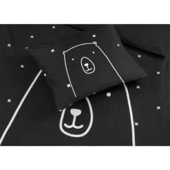 Kidzroom Bear Dekbedovertrek - 120x150 - Zwart -Kwaliteit Geselecteerde Dekbedovertrekkenwinkel 1000025137 0103