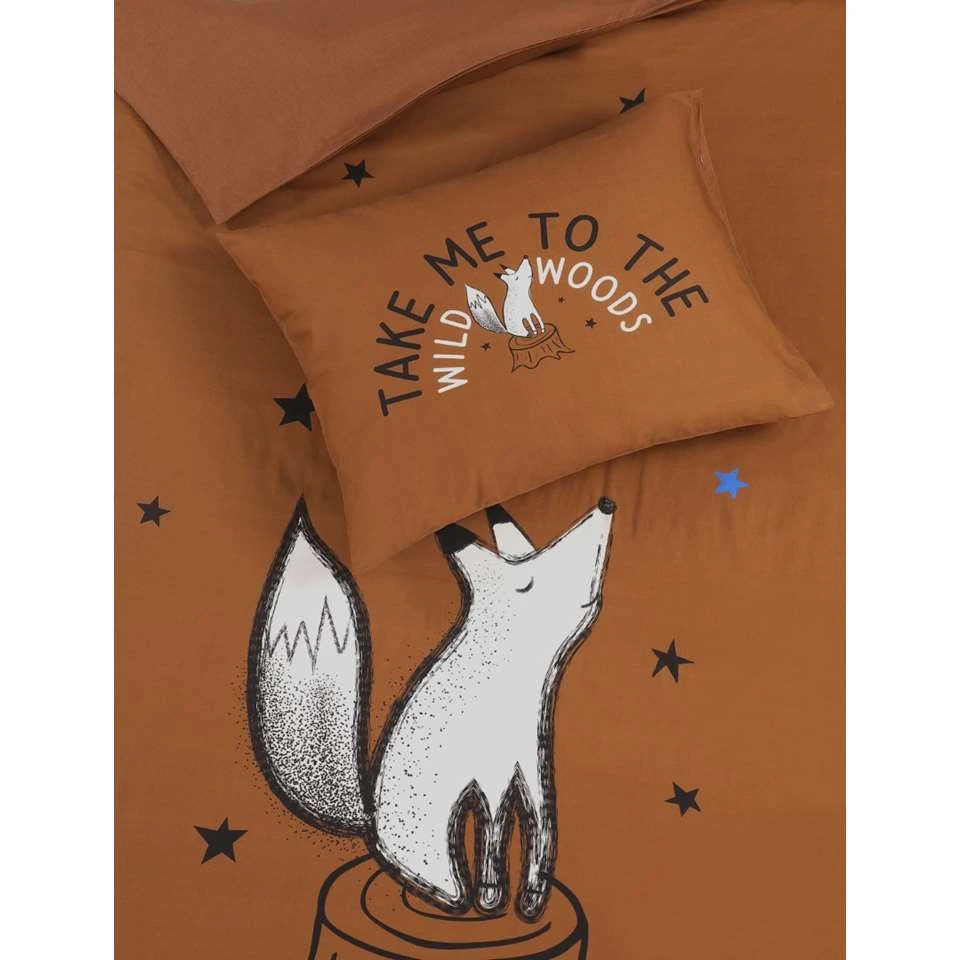 Kidzroom Fox Dekbedovertrek - 140x200 - Bruin 5 Kidzroom Fox Dekbedovertrek - 140x200 - Bruin - Afbeelding 3