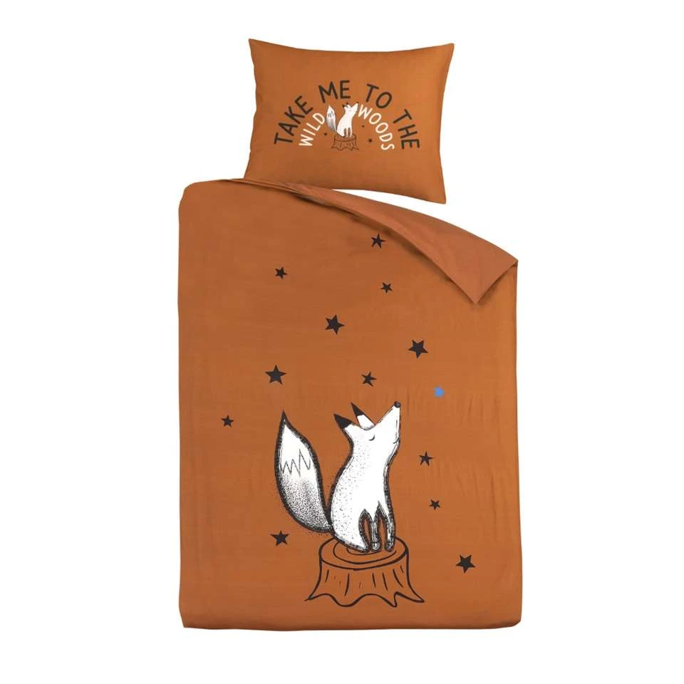 Kidzroom Fox Dekbedovertrek - 140x200 - Bruin 3 Kidzroom Fox Dekbedovertrek - 140x200 - Bruin