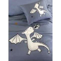 Kidzroom Dragon Dekbedovertrek - 140x200 - Blauw -Kwaliteit Geselecteerde Dekbedovertrekkenwinkel 1000025147 0102