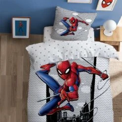 Spider-Man SpiderMan Dekbedovertrek Hero - Eenpersoons - 140 X 200 Cm - Katoen -Kwaliteit Geselecteerde Dekbedovertrekkenwinkel 1000025573 0102