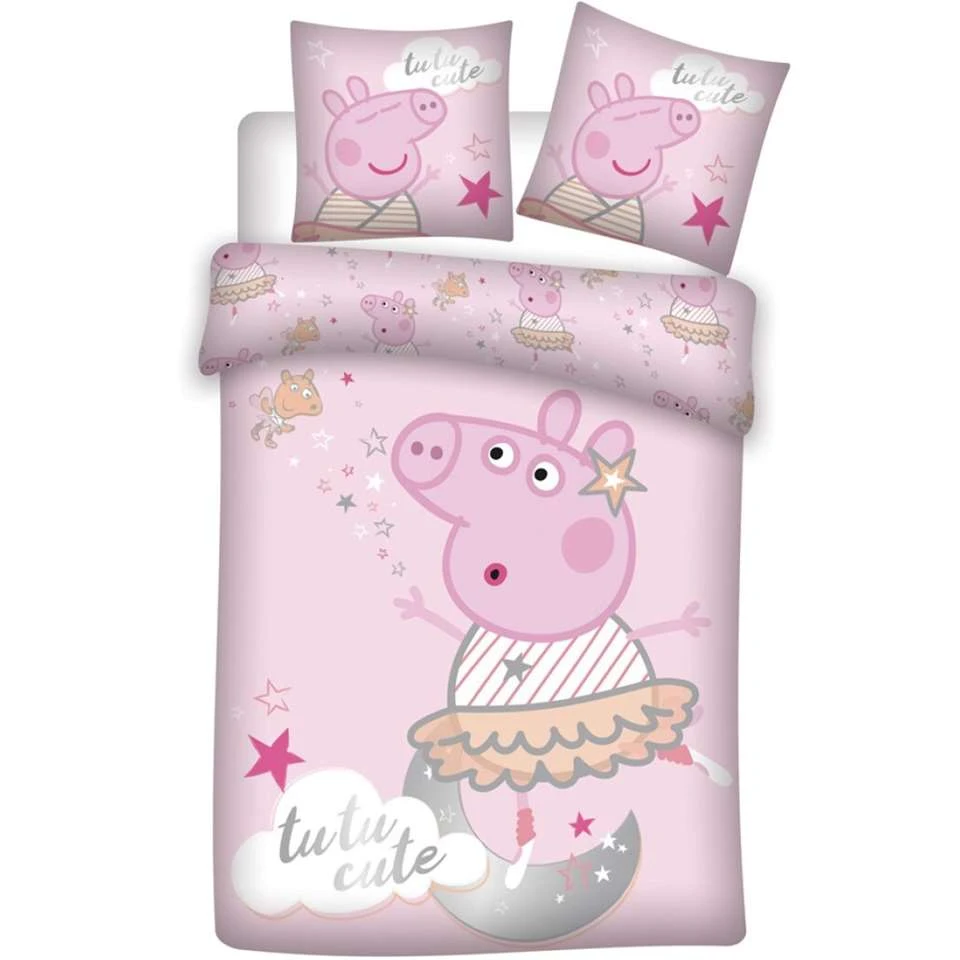 Peppa Pig Dekbedovertrek Tutu Cute - Eenpersoons - 140 X 200 Cm - Polyester 3 Peppa Pig Dekbedovertrek Tutu Cute - Eenpersoons - 140 X 200 Cm - Polyester