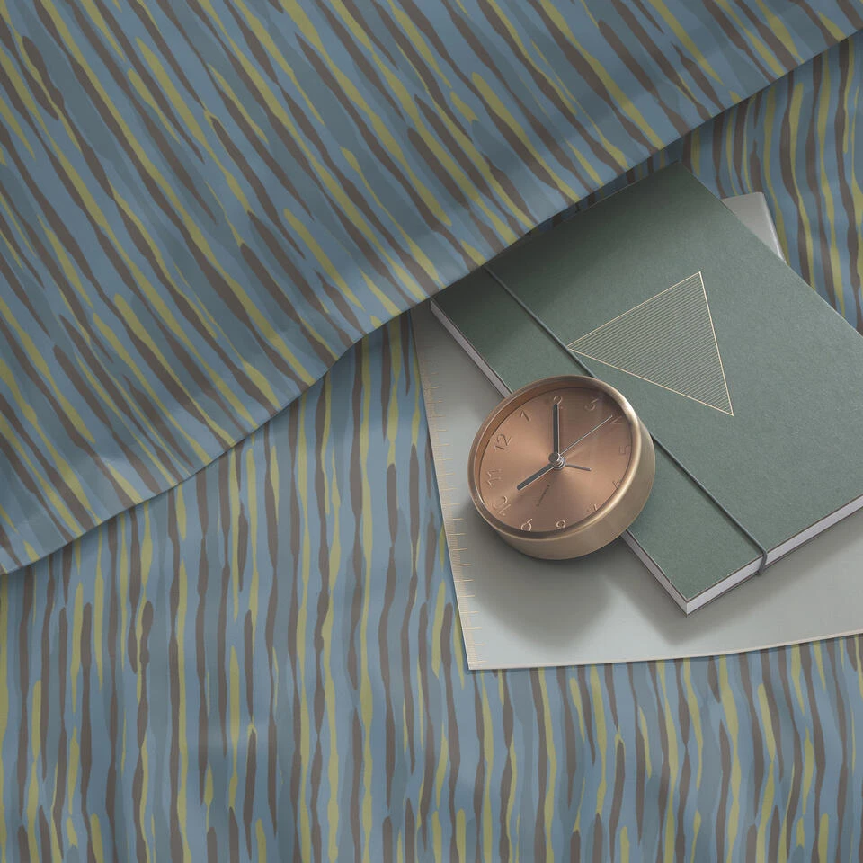 Damai Dekbedovertrek Katoen - 140x200/220cm - Blauw Gestreept Dessin 5 Damai Dekbedovertrek Katoen - 140x200/220cm - Blauw Gestreept Dessin - Afbeelding 3