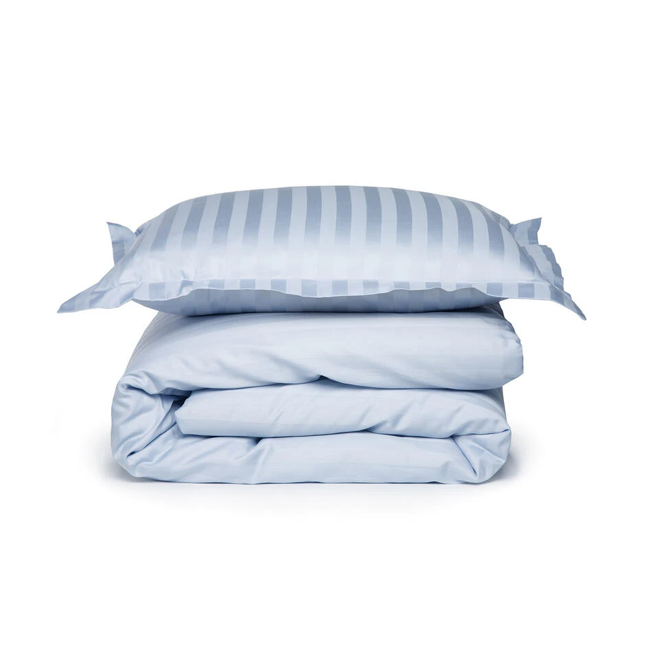 Damai Dekbedovertrek Katoen-satijn - 200x200/220cm - Blauw 4 Damai Dekbedovertrek Katoen-satijn - 200x200/220cm - Blauw - Afbeelding 2