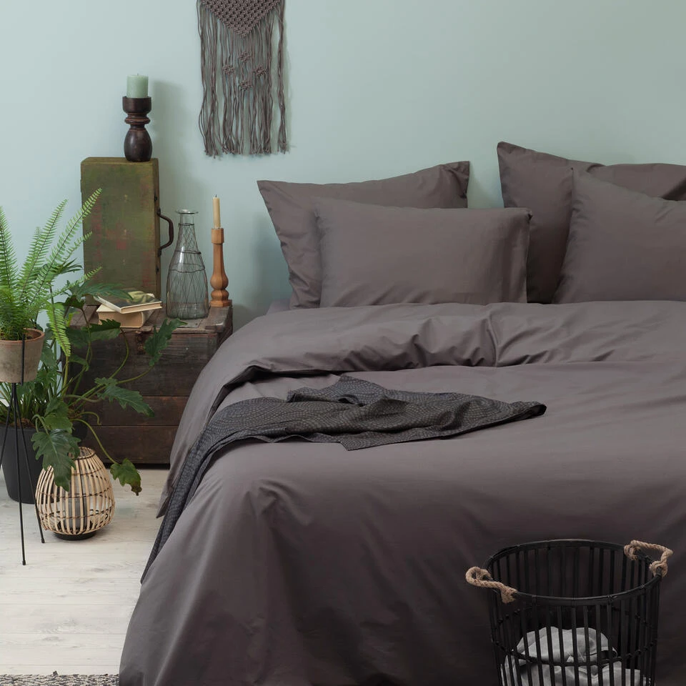 Cinderella Dekbedovertrek Weekend - Katoen - 260x200/220 Cm - Antraciet 4 Cinderella Dekbedovertrek Weekend - Katoen - 260x200/220 Cm - Antraciet - Afbeelding 2