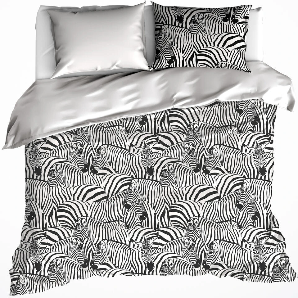 De Witte Lietaer Dekbedovertrek Zebra - 200 X 200/220 Cm - Katoen Flanel 3 De Witte Lietaer Dekbedovertrek Zebra - 200 X 200/220 Cm - Katoen Flanel