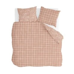 Walra - Dekbedovertrek Remade Dots & Squares - 200x220 Cm - Terra