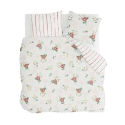 Walra - Dekbedovertrek Red Roses - 200x220 Cm - Off White