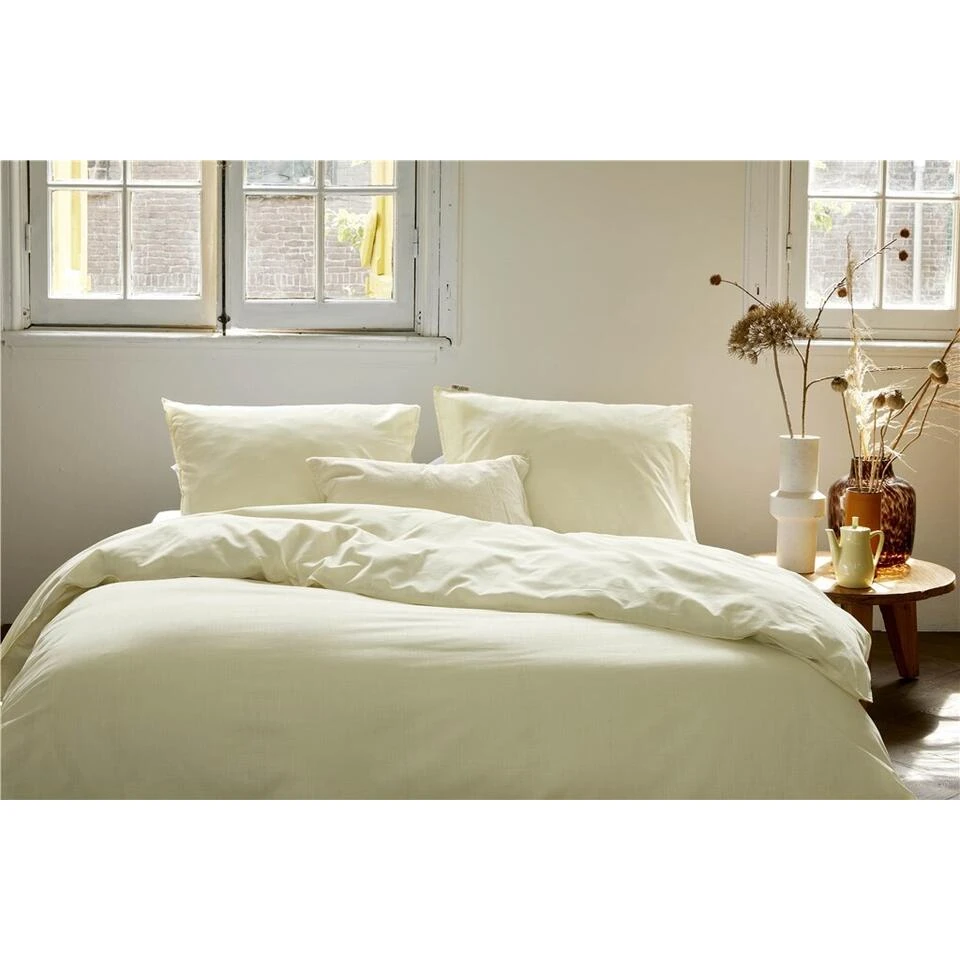 Walra - Dekbedovertrek Vintage Cotton - 140x220 Cm - Geel 5 Walra - Dekbedovertrek Vintage Cotton - 140x220 Cm - Geel - Afbeelding 3