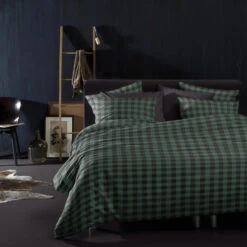 Damai Dekbedovertrek Flanel - 240x200/220cm - Groen Ruitmotief -Kwaliteit Geselecteerde Dekbedovertrekkenwinkel 1000034381 0101