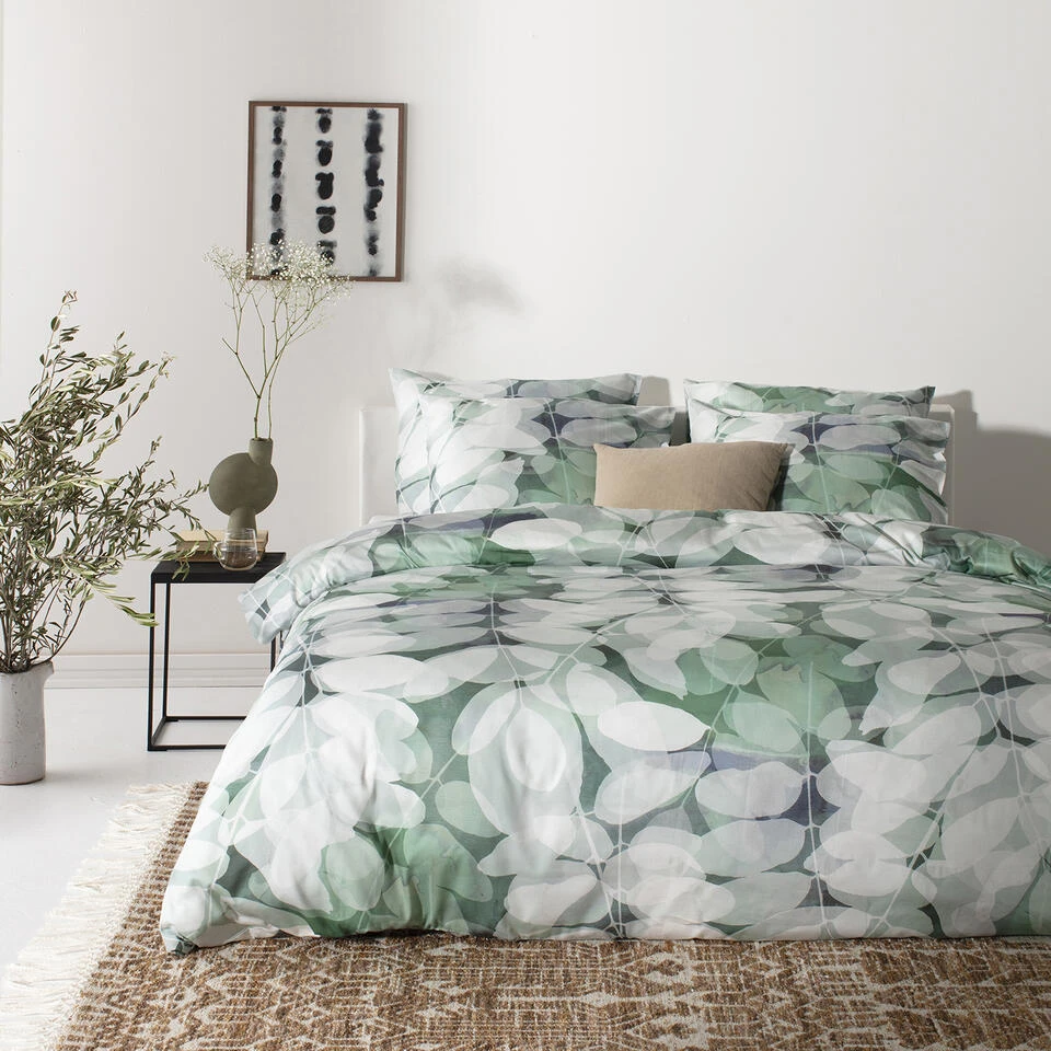 Cinderella Dekbedovertrek Levy - Satijn - 260x200/220 Cm - Green 4 Cinderella Dekbedovertrek Levy - Satijn - 260x200/220 Cm - Green - Afbeelding 2