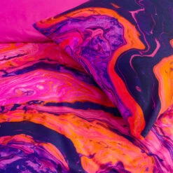 Damai Dekbedovertrek Trance - Satijn - 140x200/220 Cm - Shocking Pink -Kwaliteit Geselecteerde Dekbedovertrekkenwinkel 1000034687 0102