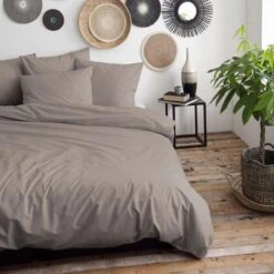 Damai Dekbedovertrek Organic Satijn Taupe-2-persoons (200 X 200/220 Cm) -Kwaliteit Geselecteerde Dekbedovertrekkenwinkel 1000034969 0102