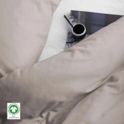 Damai Dekbedovertrek Organic Satijn Taupe-2-persoons (200 X 200/220 Cm) -Kwaliteit Geselecteerde Dekbedovertrekkenwinkel 1000034969 0103