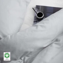 Damai Dekbedovertrek Organic Satijn Light Grey-2-persoons (200 X 200/220 Cm) -Kwaliteit Geselecteerde Dekbedovertrekkenwinkel 1000035036 0103