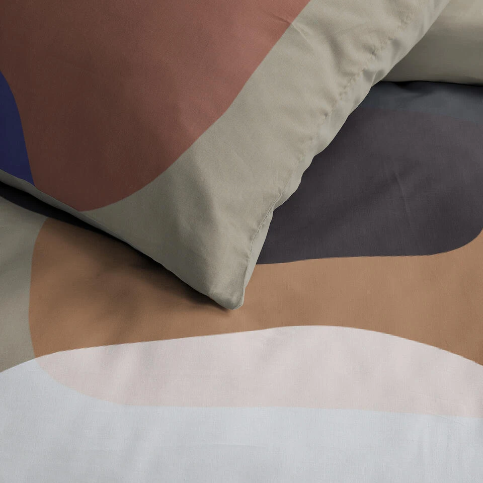 Damai Dekbedovertrek Miro - Katoen - 260x200/220 Cm - Warm Grey 5 Damai Dekbedovertrek Miro - Katoen - 260x200/220 Cm - Warm Grey - Afbeelding 3