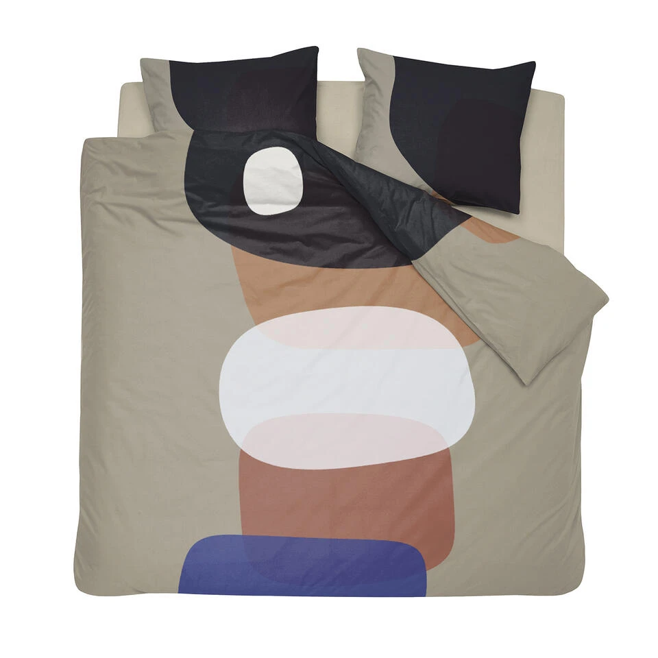 Damai Dekbedovertrek Miro - Katoen - 260x200/220 Cm - Warm Grey 3 Damai Dekbedovertrek Miro - Katoen - 260x200/220 Cm - Warm Grey