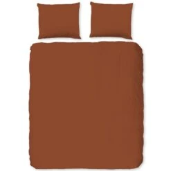 Good Morning Dekbedovertrek "Uni Terracotta" - Terra - (240x220 Cm)
