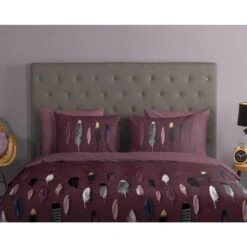 Good Morning Dekbedovertrek "Feathers" - Rood - (240x220 Cm) -Kwaliteit Geselecteerde Dekbedovertrekkenwinkel 1000035748 0110