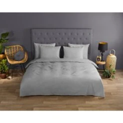 Good Morning Dekbedovertrek "Uni L.Grey" - Grijs - (240x220 Cm) -Kwaliteit Geselecteerde Dekbedovertrekkenwinkel 1000035753 0111