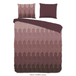 Good Morning Dekbedovertrek "Chevron" - Bordeaux - (200x220 Cm)