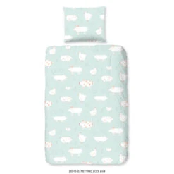 Good Morning Dekbedovertrek "Petting Zoo" - Mint - (140x220 Cm)