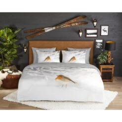 Good Morning Dekbedovertrek "Robin" - Grijs - (200x220 Cm) -Kwaliteit Geselecteerde Dekbedovertrekkenwinkel 1000035899 0101