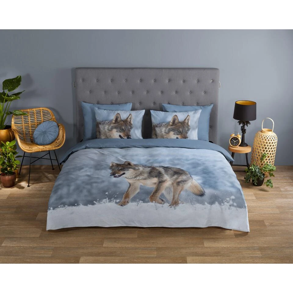 Good Morning Dekbedovertrek "Snow Wolf" - Grijs - (140x220 Cm) 4 Good Morning Dekbedovertrek "Snow Wolf" - Grijs - (140x220 Cm) - Afbeelding 2