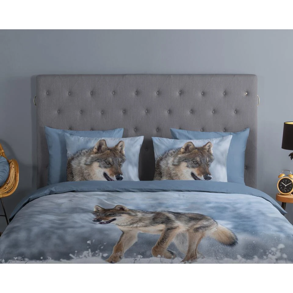Good Morning Dekbedovertrek "Snow Wolf" - Grijs - (140x220 Cm) 5 Good Morning Dekbedovertrek "Snow Wolf" - Grijs - (140x220 Cm) - Afbeelding 3