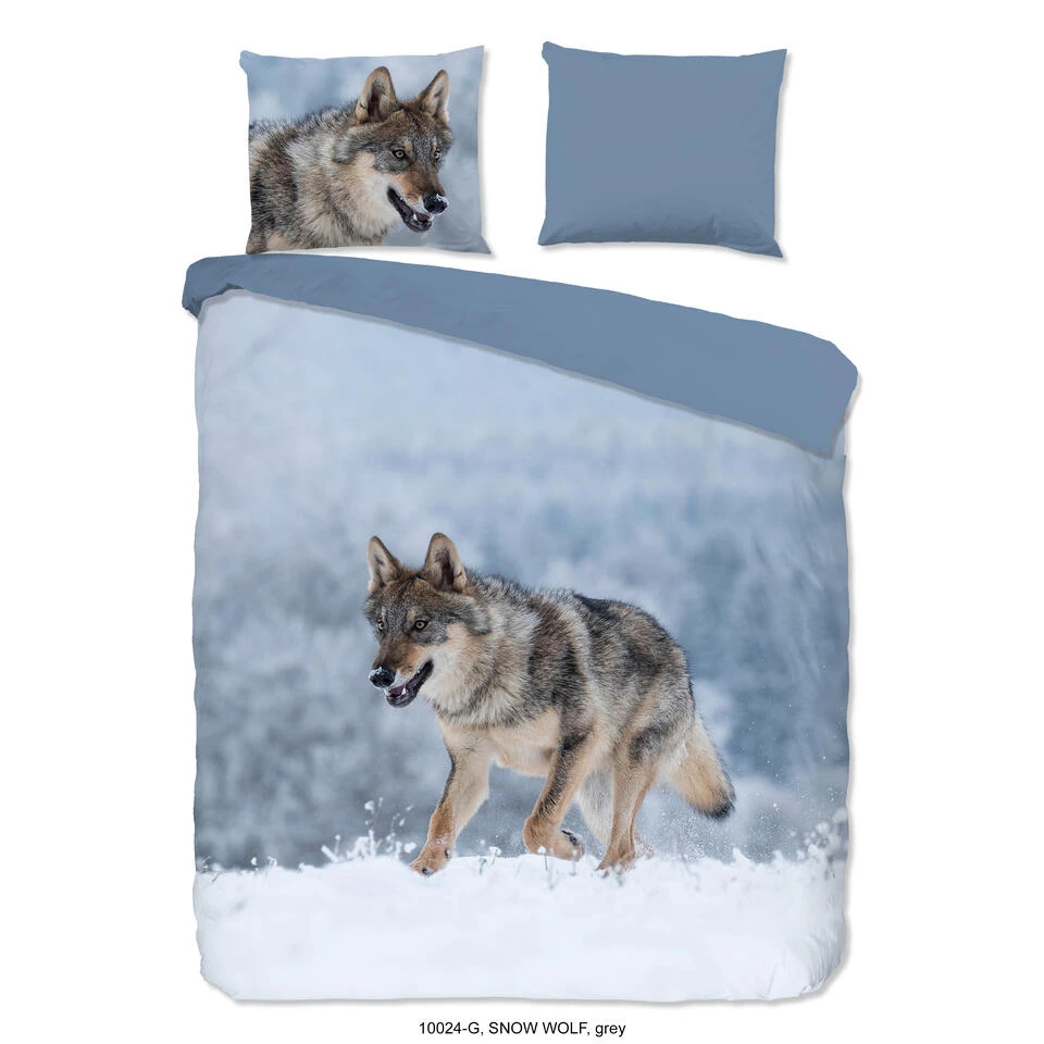 Good Morning Dekbedovertrek "Snow Wolf" - Grijs - (140x220 Cm) 3 Good Morning Dekbedovertrek "Snow Wolf" - Grijs - (140x220 Cm)