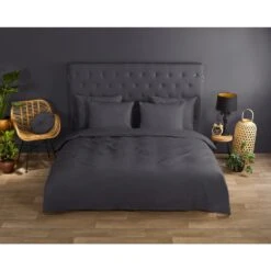 Good Morning Dekbedovertrek "uni Anthracite" - Antraciet - (240x220 Cm) -Kwaliteit Geselecteerde Dekbedovertrekkenwinkel 1000035926 0101