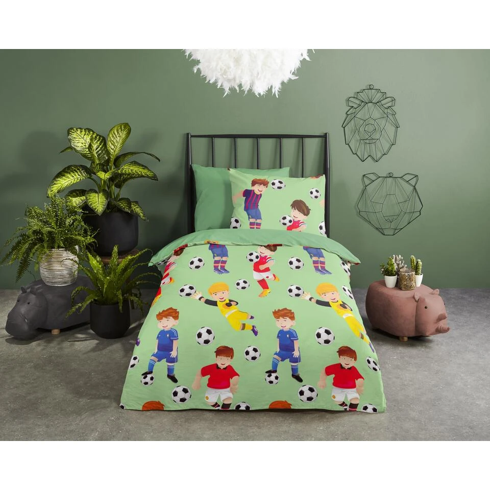 Good Morning Dekbedovertrek "Go" - Groen - (100x135 Cm) 4 Good Morning Dekbedovertrek "Go" - Groen - (100x135 Cm) - Afbeelding 2