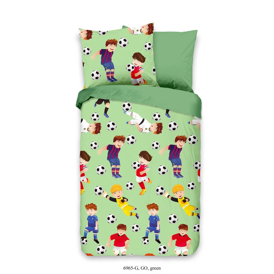Good Morning Dekbedovertrek "Go" - Groen - (100x135 Cm) 3 Good Morning Dekbedovertrek "Go" - Groen - (100x135 Cm)
