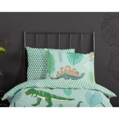 Good Morning Dekbedovertrek "Prehistory" - Groen - (140x220 Cm) -Kwaliteit Geselecteerde Dekbedovertrekkenwinkel 1000035937 0110