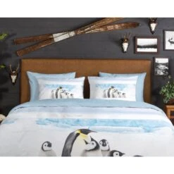 Good Morning Dekbedovertrek "Pinguin" - Wit - (200x220 Cm) -Kwaliteit Geselecteerde Dekbedovertrekkenwinkel 1000035942 0110
