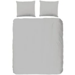 Good Morning Dekbedovertrek "Uni L.Grey" - Grijs - (140x220 Cm)
