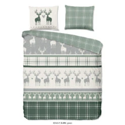 Good Morning Dekbedovertrek "Bjirk" - Groen - (200x220 Cm)