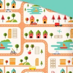 Good Morning Dekbedovertrek "Roadmap" - Multi - (140x220 Cm) -Kwaliteit Geselecteerde Dekbedovertrekkenwinkel 1000035998 0102
