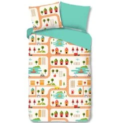 Good Morning Dekbedovertrek "Roadmap" - Multi - (140x220 Cm)