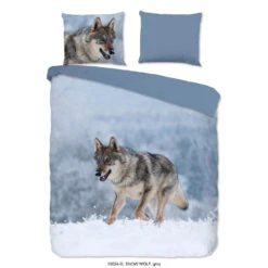 Good Morning Dekbedovertrek "Snow Wolf" - Grijs - (240x220 Cm)