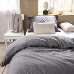 Cinderella Dekbedovertrek Moon - Katoen - 140x200/220 Cm - Anthracite -Kwaliteit Geselecteerde Dekbedovertrekkenwinkel 1000037704 0101