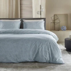 Damai Dekbedovertrek Ebba - Biologisch Katoen - 260x200/220 Cm - Soft Blue -Kwaliteit Geselecteerde Dekbedovertrekkenwinkel 1000038146 0102