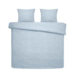 Damai Dekbedovertrek Ebba - Biologisch Katoen - 200x200/220 Cm - Soft Blue