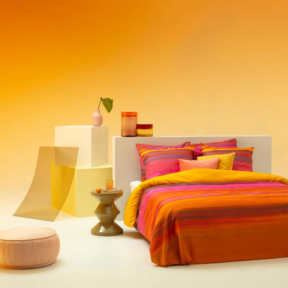 Damai Dekbedovertrek Lucid - Satijn - 240x200/220 Cm - Orange 5 Damai Dekbedovertrek Lucid - Satijn - 240x200/220 Cm - Orange - Afbeelding 3